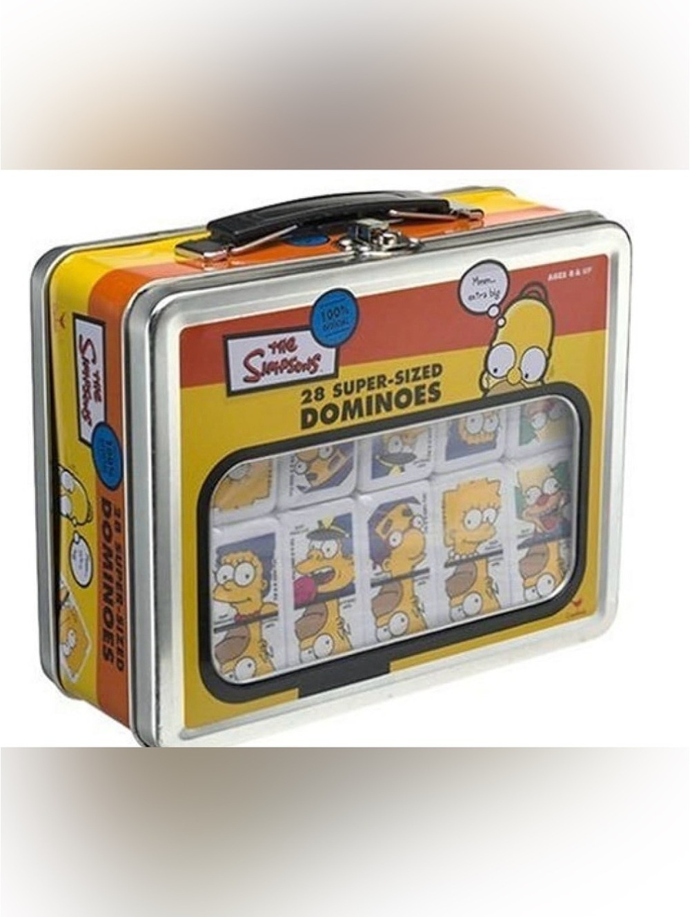 The Simpsons 28 Super-Sized Dominoes Tin Game Set New Sealed